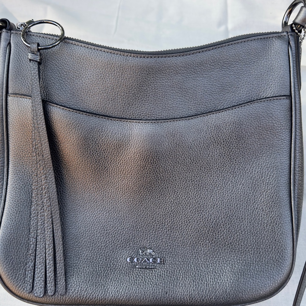Coach Charcoal/pewter Leather Shoulder Bag